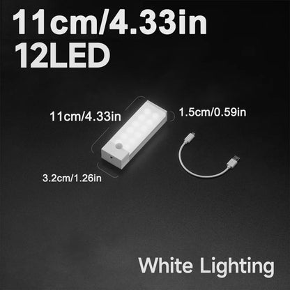 Wireless Motion Sensor LED Night Lights Human Induction USB Rechargeable Light Bedroom Corridor Kitchen Under Cabinet Wall Lamp