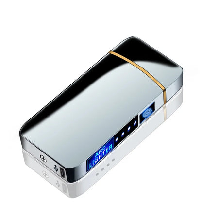 Electric Lighter Double Arc LED Display USB Rechargeable Smoking Accessories Outdoor Windproof Touch SensitiveHigh power Lighter