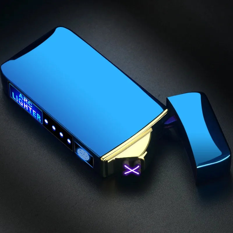 Electric Lighter Double Arc LED Display USB Rechargeable Smoking Accessories Outdoor Windproof Touch SensitiveHigh power Lighter