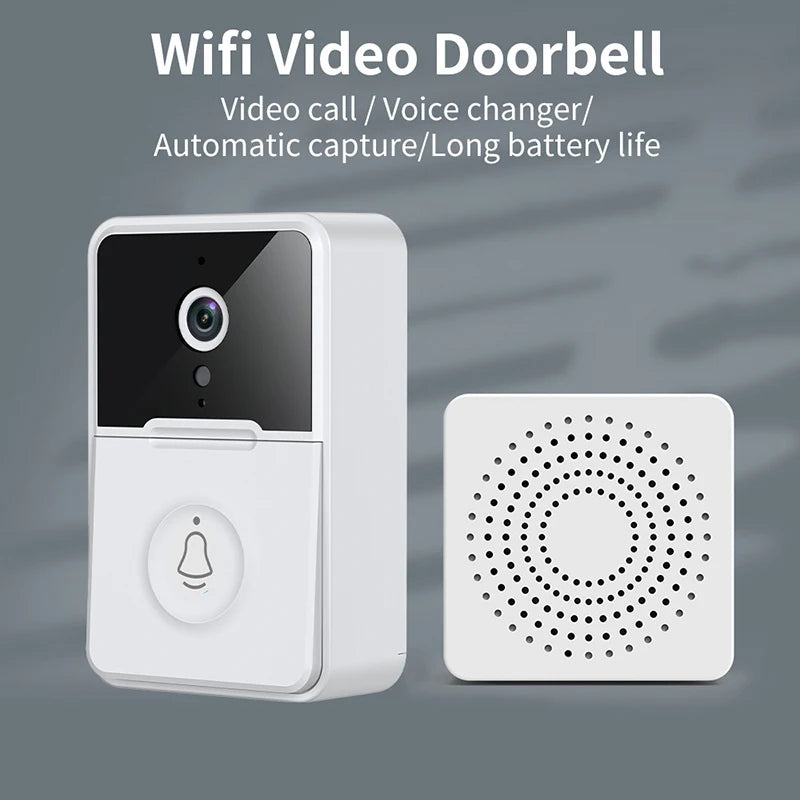 2.4G WiFi Video Doorbell Camera Visual Wireless Smart Doorbell Night Vision Two-Way Audio Cloud Storage Security Door Bell Chime
