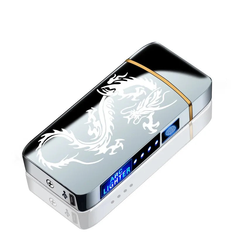 Electric Lighter Double Arc LED Display USB Rechargeable Smoking Accessories Outdoor Windproof Touch SensitiveHigh power Lighter