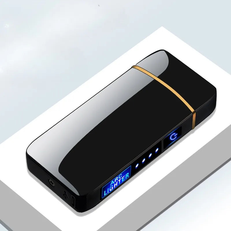 Electric Lighter Double Arc LED Display USB Rechargeable Smoking Accessories Outdoor Windproof Touch SensitiveHigh power Lighter