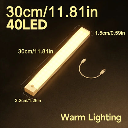 Wireless Motion Sensor LED Night Lights Human Induction USB Rechargeable Light Bedroom Corridor Kitchen Under Cabinet Wall Lamp
