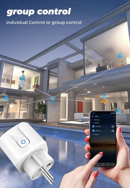 Zigbee Smart Plug 20A EU Smart Socket With Power Monitoring Timing Function Voice Control Via Alexa Google Home Yandex