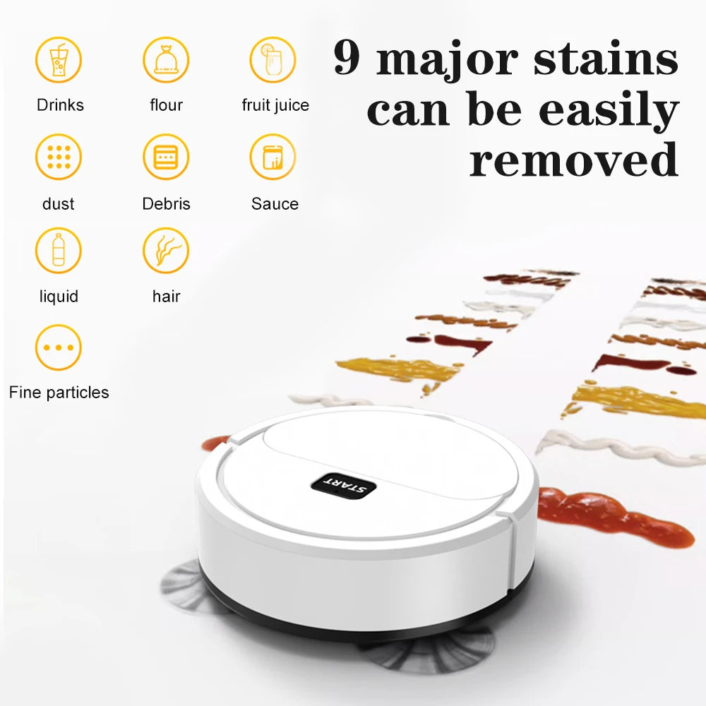 Household Automatic Sweeper 3-in-1 Dry Wet Use Mini Sweeping Robot USB Rechargeable Vacuum Cleaner Silent Floor Cleaning Machine