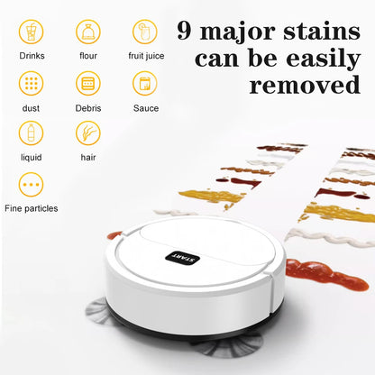 Household Automatic Sweeper 3-in-1 Dry Wet Use Mini Sweeping Robot USB Rechargeable Vacuum Cleaner Silent Floor Cleaning Machine