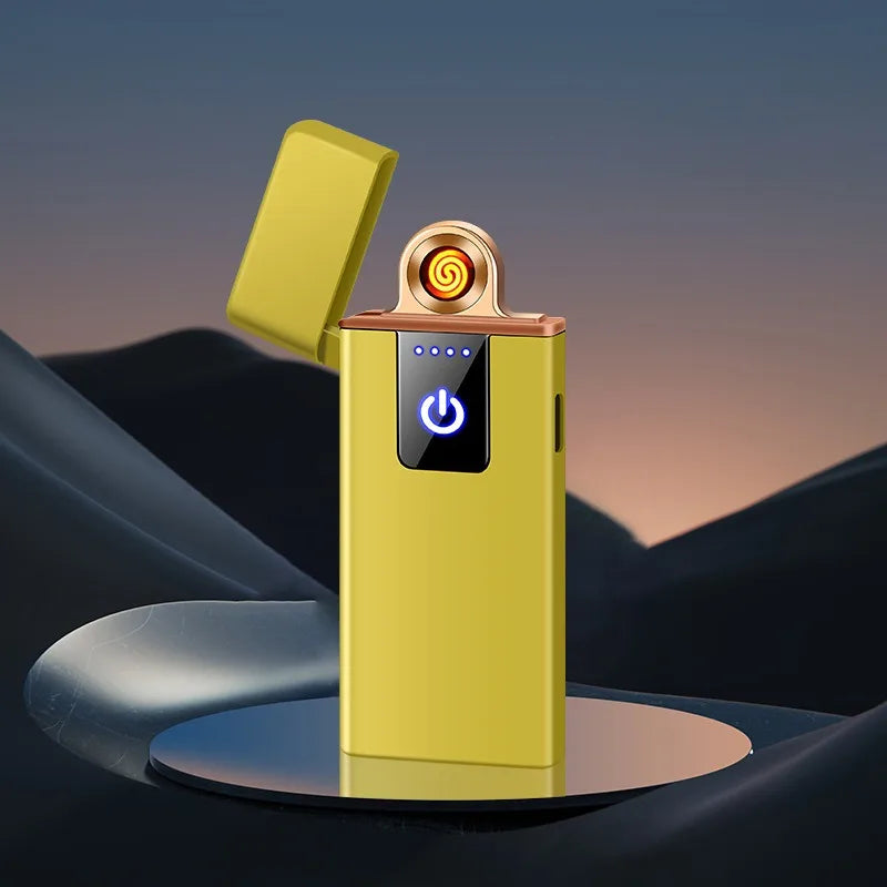 Electric Lighter Double Arc LED Display USB Rechargeable Smoking Accessories Outdoor Windproof Touch SensitiveHigh power Lighter