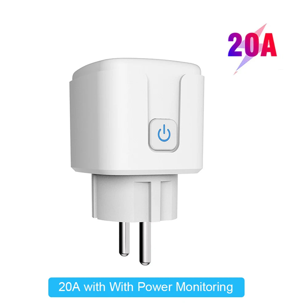 Zigbee Smart Plug 20A EU Smart Socket With Power Monitoring Timing Function Voice Control Via Alexa Google Home Yandex