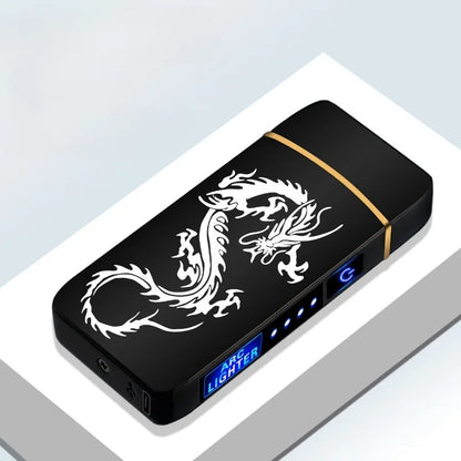 Electric Lighter Double Arc LED Display USB Rechargeable Smoking Accessories Outdoor Windproof Touch SensitiveHigh power Lighter