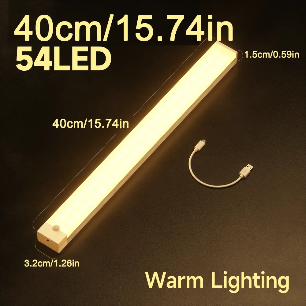 Wireless Motion Sensor LED Night Lights Human Induction USB Rechargeable Light Bedroom Corridor Kitchen Under Cabinet Wall Lamp