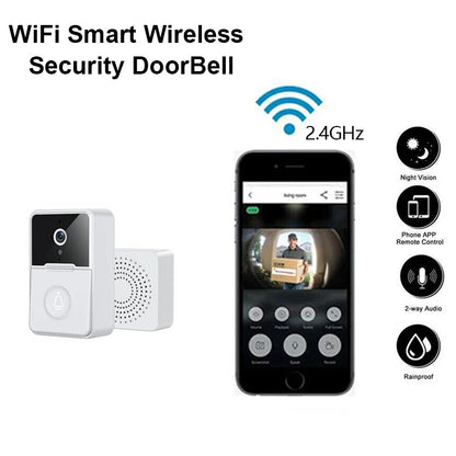 2.4G WiFi Video Doorbell Camera Visual Wireless Smart Doorbell Night Vision Two-Way Audio Cloud Storage Security Door Bell Chime
