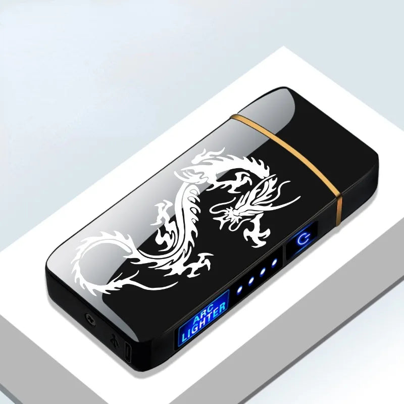 Electric Lighter Double Arc LED Display USB Rechargeable Smoking Accessories Outdoor Windproof Touch SensitiveHigh power Lighter