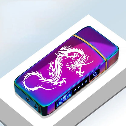 Electric Lighter Double Arc LED Display USB Rechargeable Smoking Accessories Outdoor Windproof Touch SensitiveHigh power Lighter