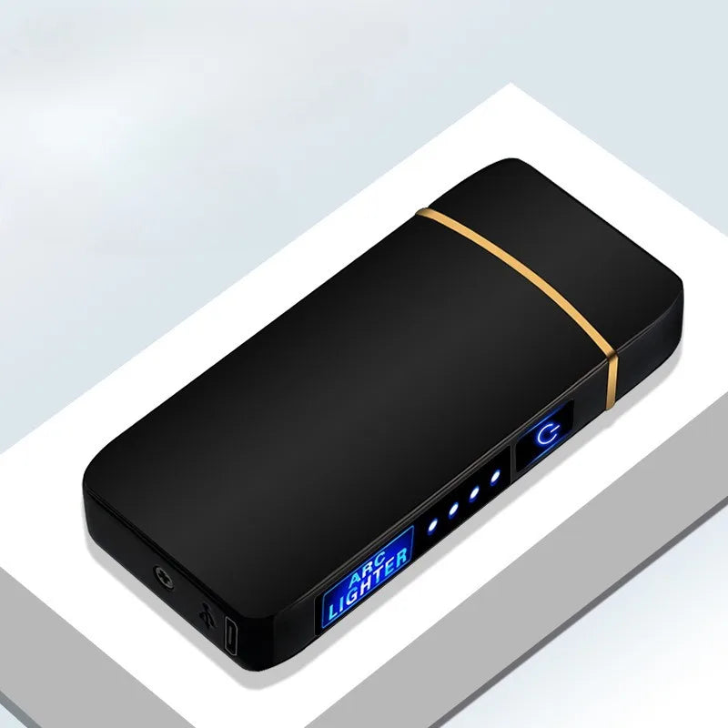 Electric Lighter Double Arc LED Display USB Rechargeable Smoking Accessories Outdoor Windproof Touch SensitiveHigh power Lighter