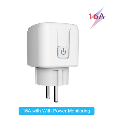 Zigbee Smart Plug 20A EU Smart Socket With Power Monitoring Timing Function Voice Control Via Alexa Google Home Yandex