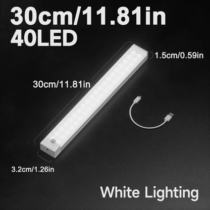 Wireless Motion Sensor LED Night Lights Human Induction USB Rechargeable Light Bedroom Corridor Kitchen Under Cabinet Wall Lamp